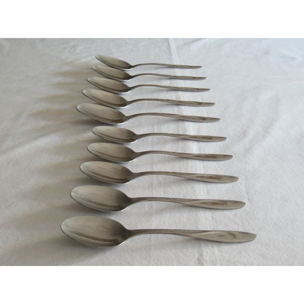 International Silver Stainless USA Americana Star 5 Teaspoons 5 Table Spoons